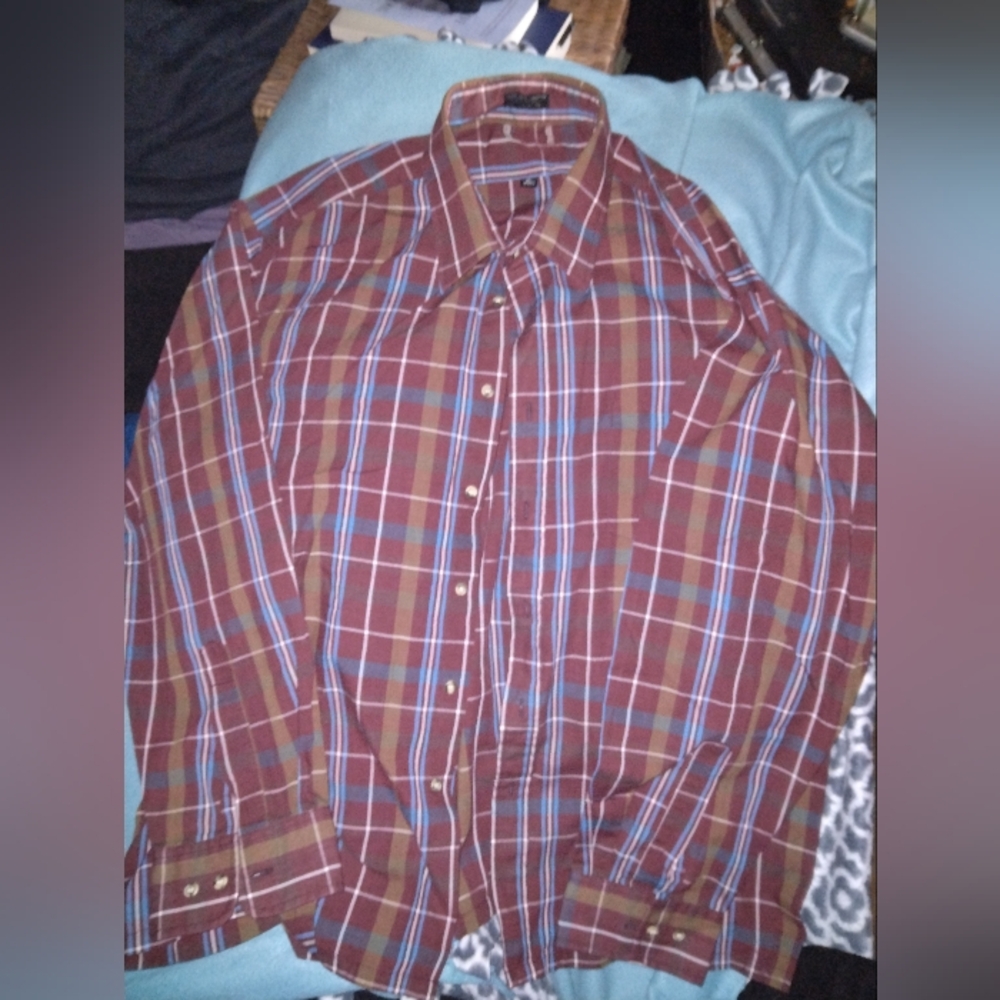 Classic Red and Blue Plaid Men's Shirt